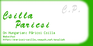 csilla paricsi business card