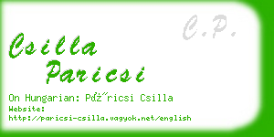 csilla paricsi business card